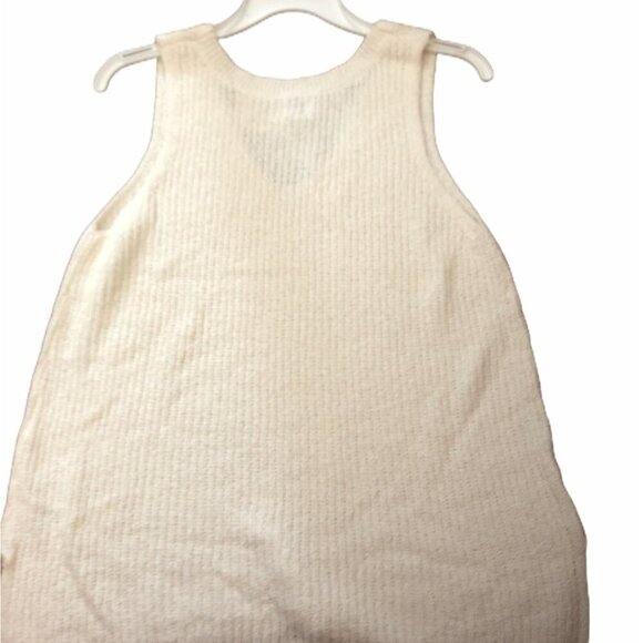 A New Day Women's Sleeveless Relaxed Knit V-Neck Sweater Cream XXL Cotton Blend - Picture 6 of 6